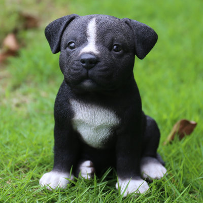 Sitting Staffordshire Pitbull Puppy Statue