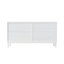 Élégant buffet doté de portes à motif ondulé sophistiquées avec un design à rainures arquées dans un agencement élégant à quatre portes, réglable, adapté pour le bureau, le vestibule et le salon (blanc)-2098695780