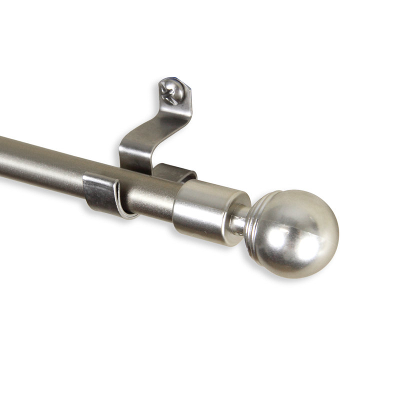 Tringle à rideaux simple ajustable Bannon, 28 po, Nickel satiné