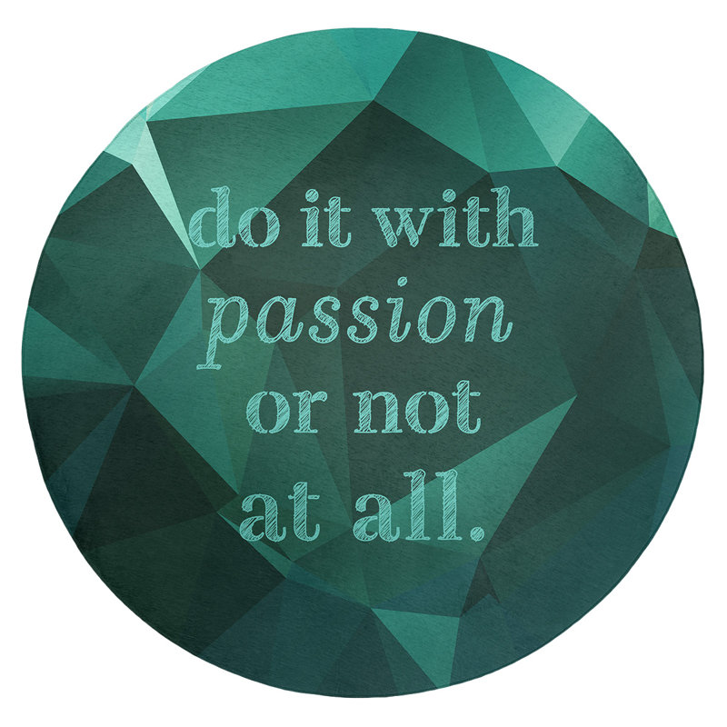 Tapis de poly-chenille en poly-citation passion, Rond 5 pi