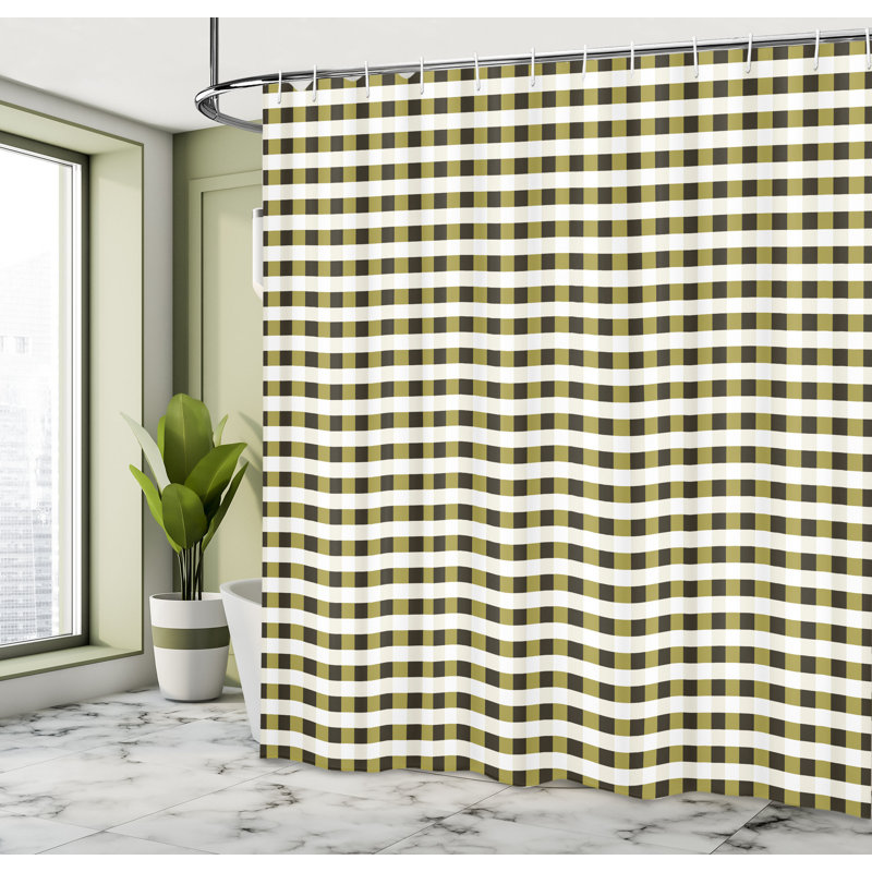 Ensemble de rideau de douche + crochets, H 84 po x l 69 po, Kaki taupe