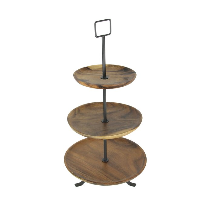 Millwood Pines Rustic Wood Tiered Stand & Reviews | Wayfair