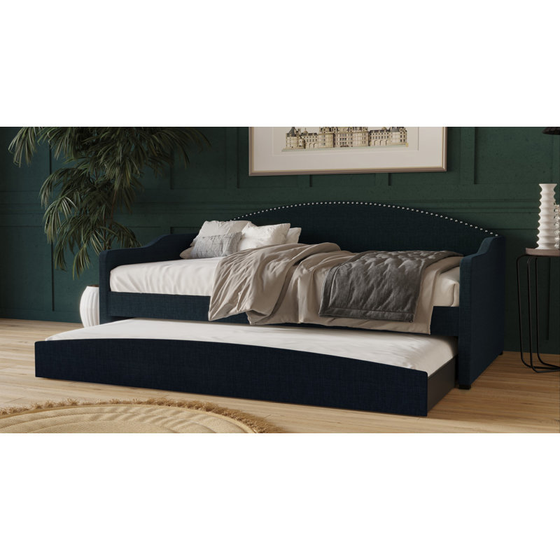 Caitronia Upholstered Daybed, Charcoal Grey