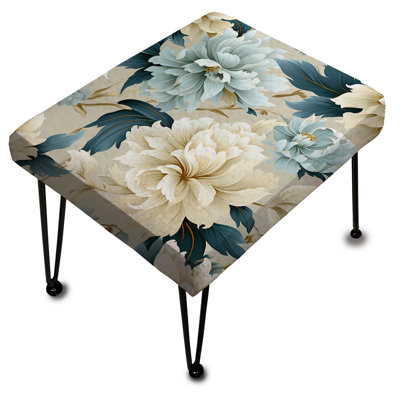 Repose-pieds contemporain contemporain à motif victorien II - motif floral