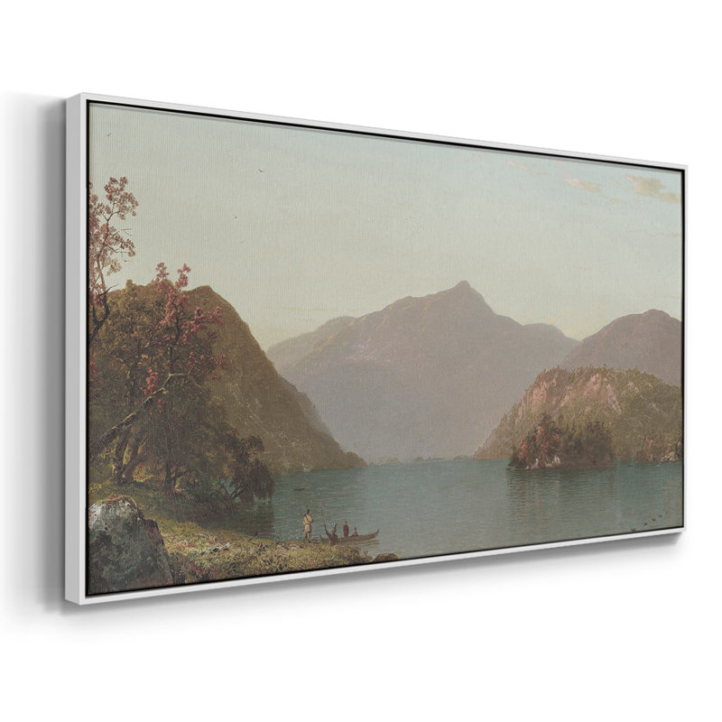 Paysage, série CC CCXX, toile tendue avec châssis, prête à être accrochée, H 21 po x l 41 po, Blanc
