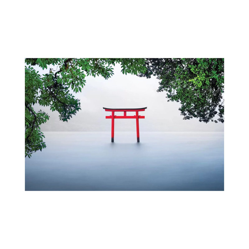 Red Torii Gate by Jan Becke - Wrapped Canvas Gallery-Wrapped Canvas Giclée, 66.04cm H x 101.6cm W