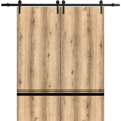 Porte de grange en bois massif massif