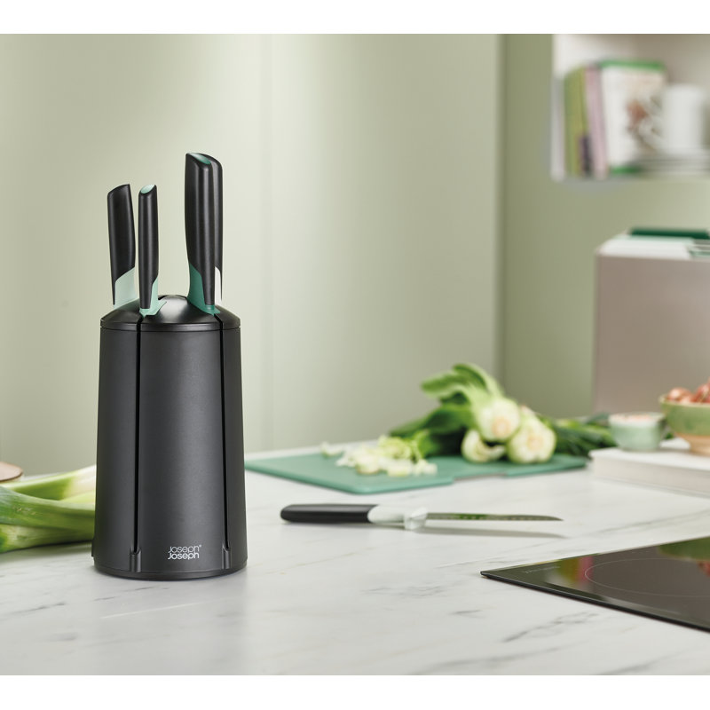 Joseph Joseph Elevate 5-Piece Knife Set with Carousel, Green