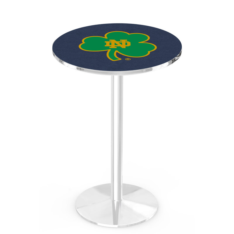 Round Metal Base Dining Table, Chrome, Notre Dame - Shamrock