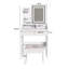 Miroir de coiffeuse à 3 couleurs avec tabouret, coiffeuse pour la chambre à coucher, 2 tiroirs et 5 armoires de rangement (4 ouvertes + 1 cachée), éclairage réglable-1360509713