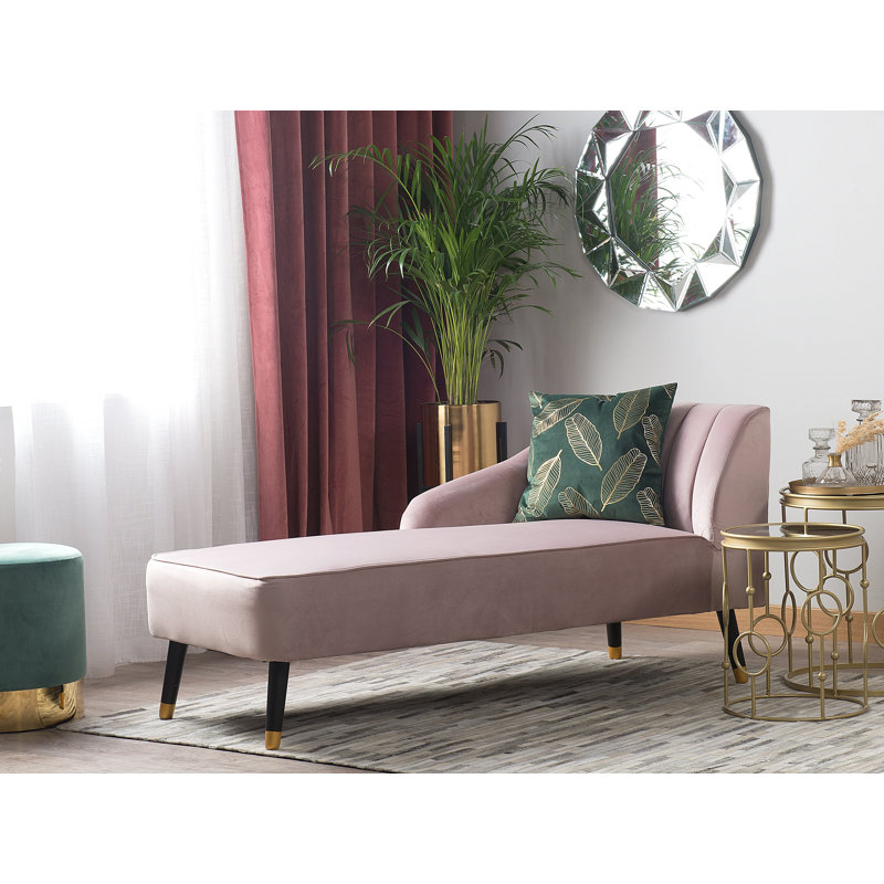 Upholstered Chaise Lounge, Pink