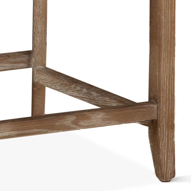 Avery Upholstered Stool with Solid Wood Frame, Black