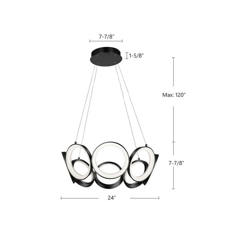 Oros 8 - Light LED Chandelier, Antique Silver