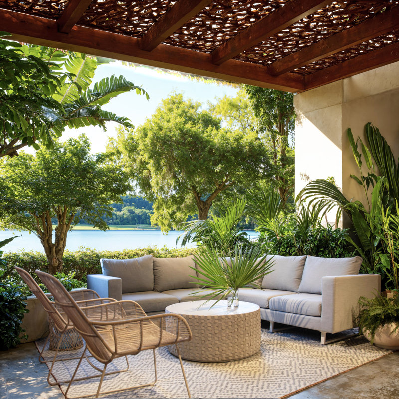 Albarn 35'' Stone Outdoor Coffee Table