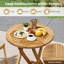 Table de salle à manger de patio en bois de teck avec plateau à lattes et structure robuste en forme de X