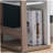 Modernize Kitchen Buffet Organizing Cabinet with 4 Shelves, White & Dark Taupe