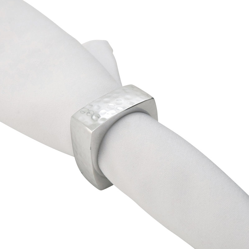 Anneau de serviette en aluminium, Argent argent