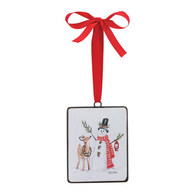5.25'' Metal Snowmen Holiday Shaped Ornament