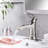 Waterfall Spout Bathroom Faucet,Single Handle Single Hole With Pop Up Drain
