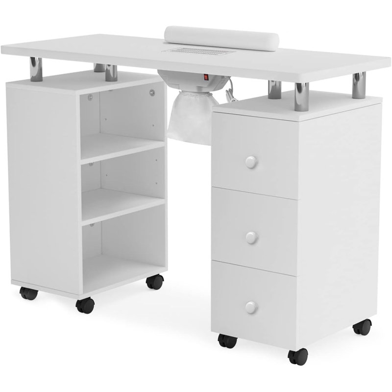 Organisateur de maquillage en bois Kylan, Blanc