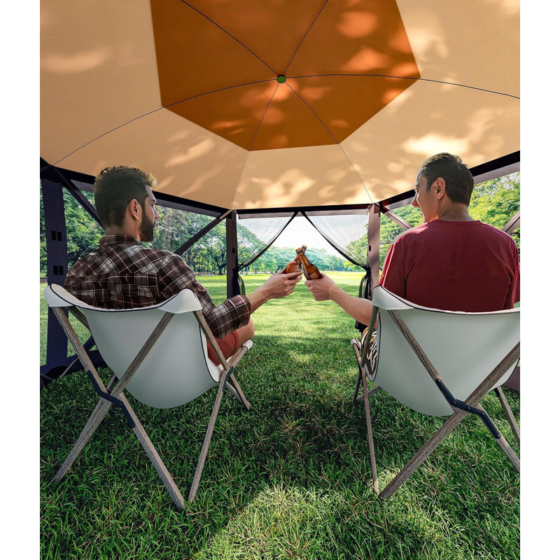 12X12 Ft Pop-Up Screen Tent Gazebo, Instant Shade Camping Canopy With 6 Removable Privacy Panels, 210D Oxford Fabric For Patio, Backyard & Lawn