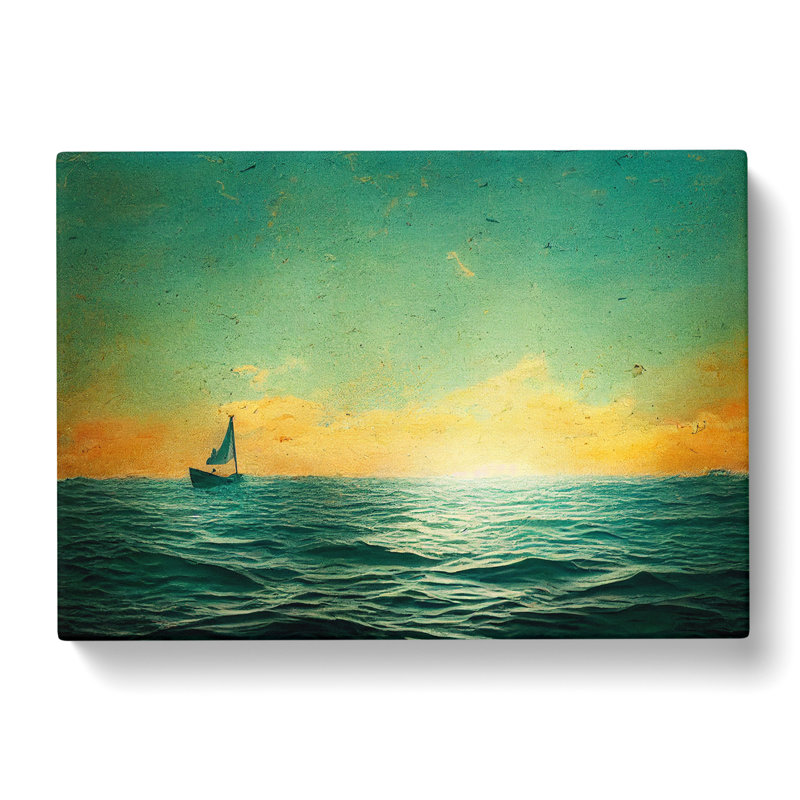 Gentle Sailing Boat - Wrapped Canvas, 50cm H x 76cm W x 3cm D