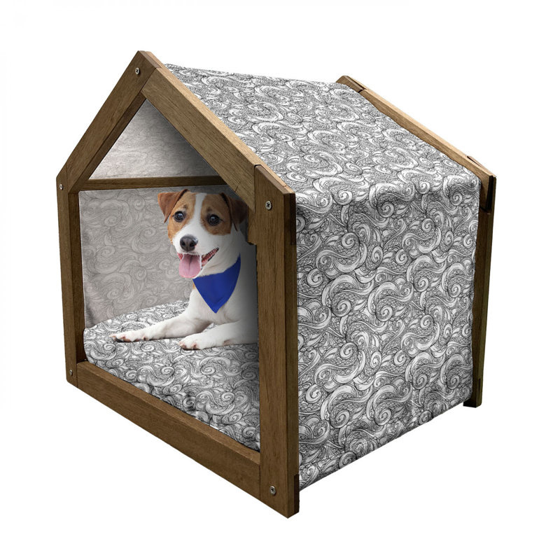 Niche pour chien en bois gris, H 22,44 po x l 23,62 po x P 17,72 po