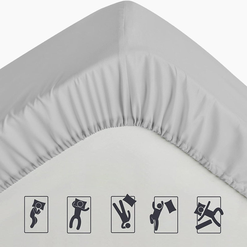 Microfiber Flatweave Fitted Sheet, Double (4'6)