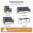 Outdoor Patio Furniture Set, 5 Piece Patio Conversation Sets with Coffee Table, HDPE Rope & Aluminum Armrests, All Weather Patio Set with Thick Cushions for Deck, Backyard,  Graphite Grey-494097790-492858390