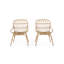 Chaises d'appoint d'extérieur - Faux, brun, H 29,69 po x l 23,67 po, cadre moderne en fer, brun