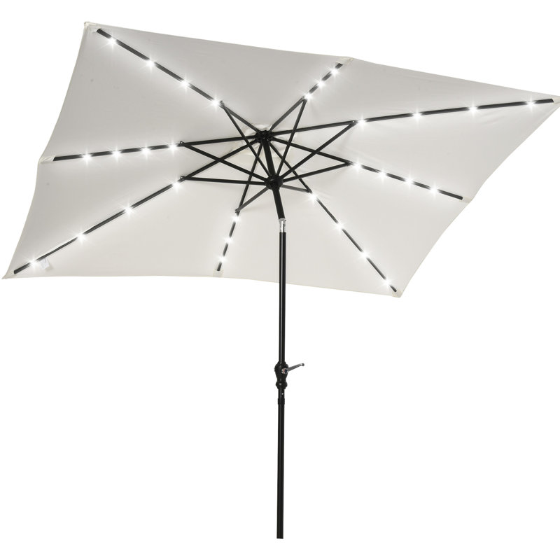 Parasol solaire à DEL 9 'x 7' inclinable et inclinable, abat-jour extérieur pour rendre les expériences plus agréables dans le jardin, patio avec lumières 7 ', etc., fonction, différents réglages