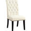 De 2 chaises d'appoint beiges - housse en tissu de lin, rembourrage en mousse, pieds de couleur rustique pour la vie et le bureau (2) rembourrés, rembourrés, pour la maison-1062814397