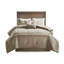 Ensemble de literie luxueux pour très grand lit brun clair, simili suède de polyester, style chalet