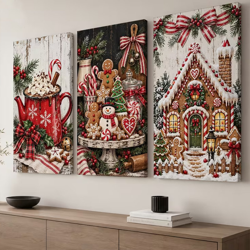 3 Piece Wrapped Canvas Wall Art, 45cm H x 30cm W