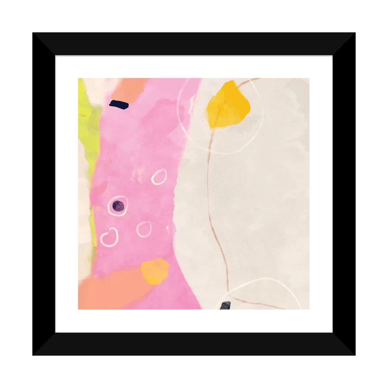 «Minimal Abstract» par Ana Rut Bré - impression d'art graphique, Papier encadré noir, Blanc, H 24 po x l 24 po x p 1 po