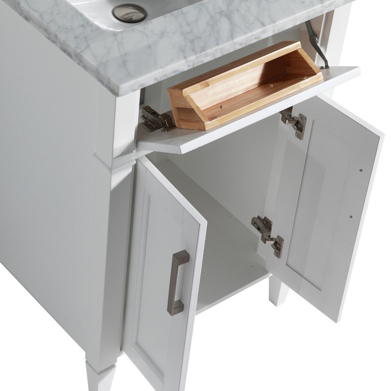 Ensemble de meuble-lavabo simple 24 po avec miroir Lachine, Blanc