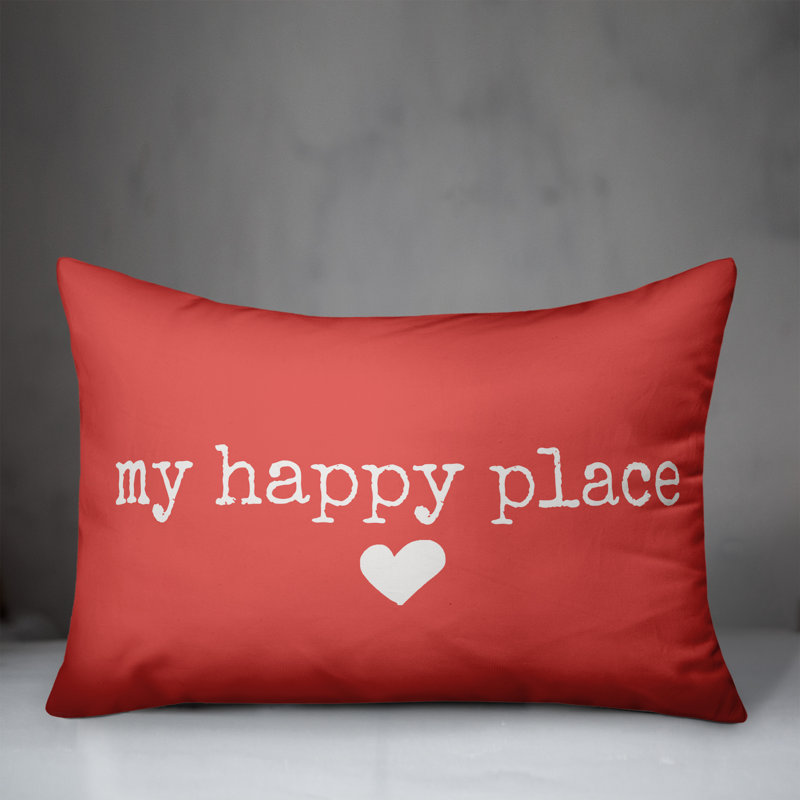  Housse et insert pour coussin rectangulaire My Happy Place, Corail
