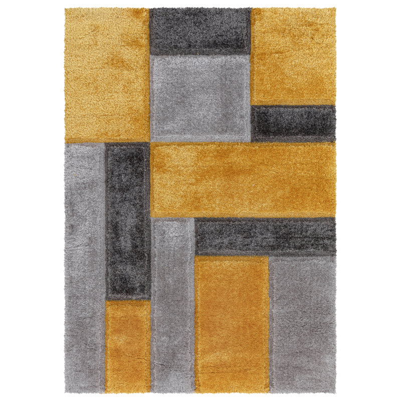 Geometric Shaggy Area Rug, Rectangle 406 x 584 cm
