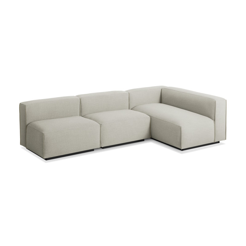 Cleon Modular Sectional, Maharam Meld in Panda 100% Polyester, Left Hand Facing