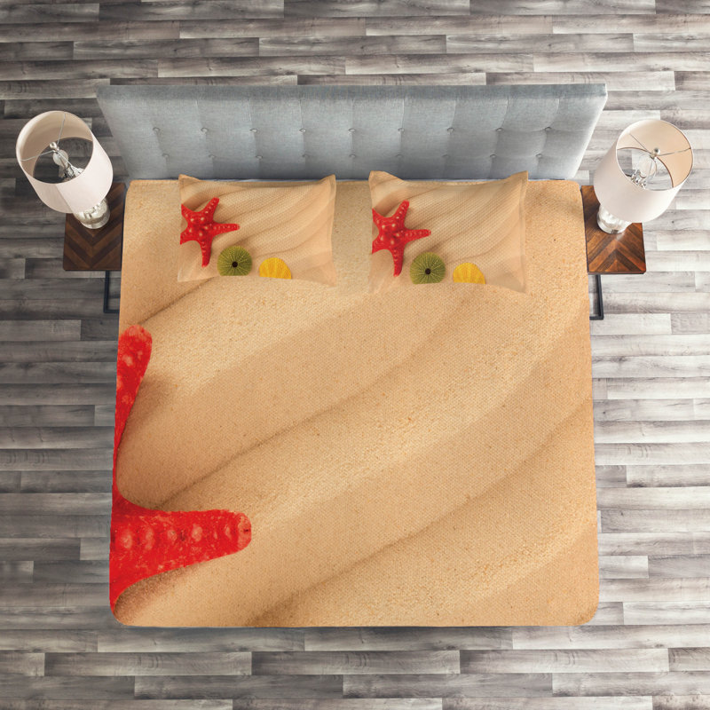 Seashells Coastal Polyester Coverlet