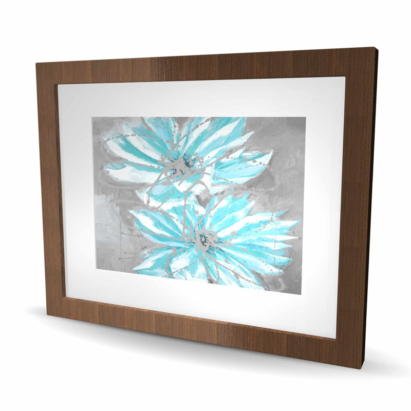 Deux petites fleurs bleues abstraites | Impression florale de salon