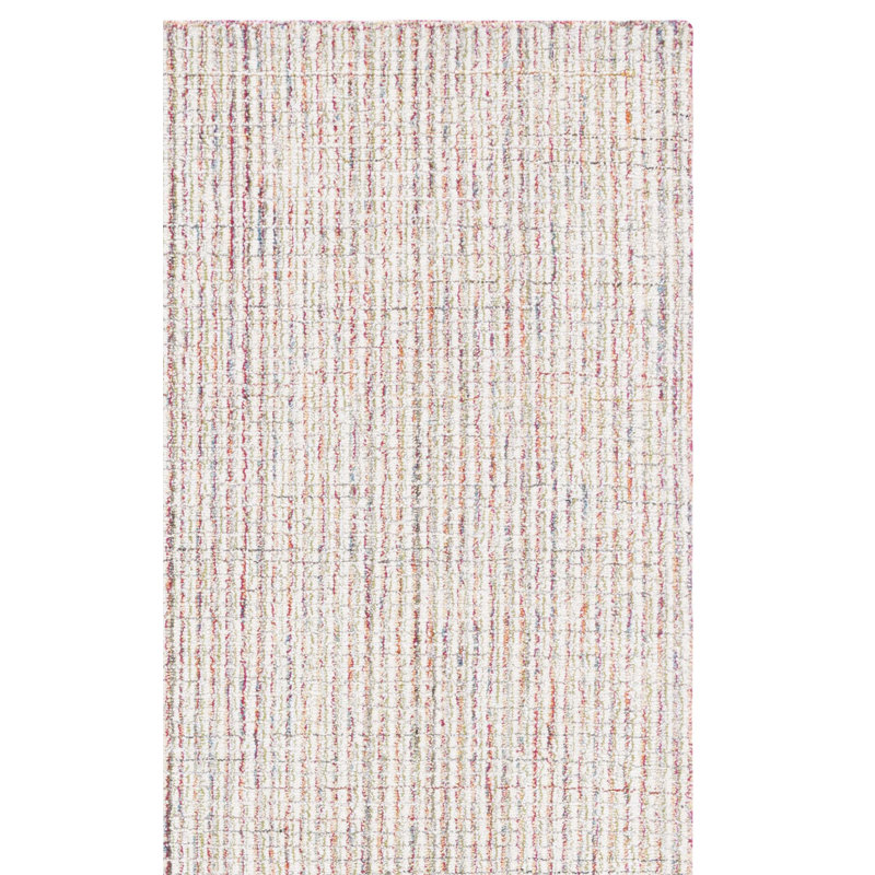 Tapis rouge en laine / coton touffeté à la main Myranda, Rectangle 5 pi x 8 pi