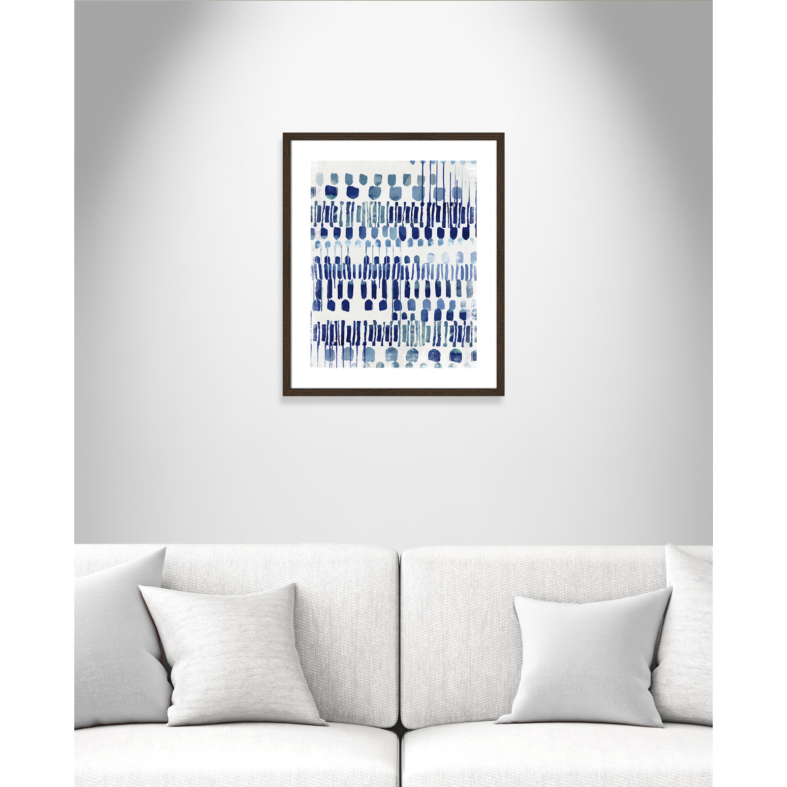 Continuously I - Painting Print, Walnut Wood Grain Framed Paper, White, 25.5" H x 21.5" W x 0.75" D