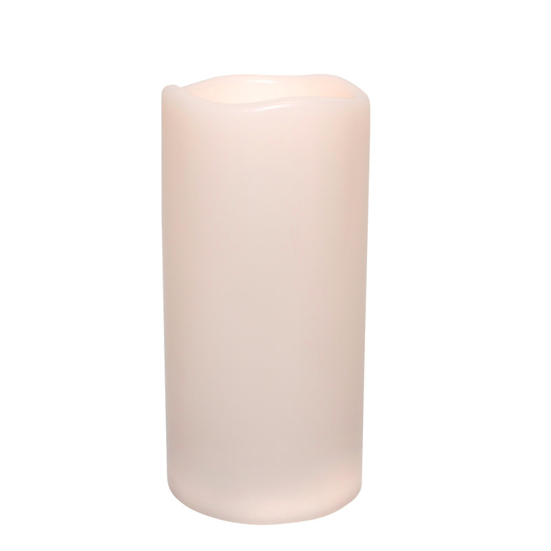 Flickering Unscented Flameless Candle with Plastic Holder, 8" H x 4" W x 4" D
