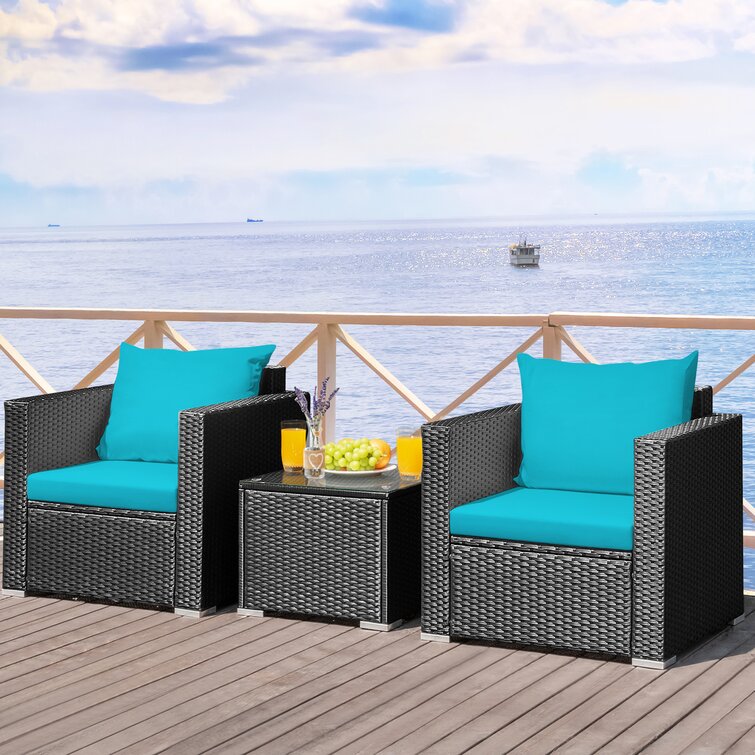 Alycen 3 Piece Rattan Seating Group with Cushions