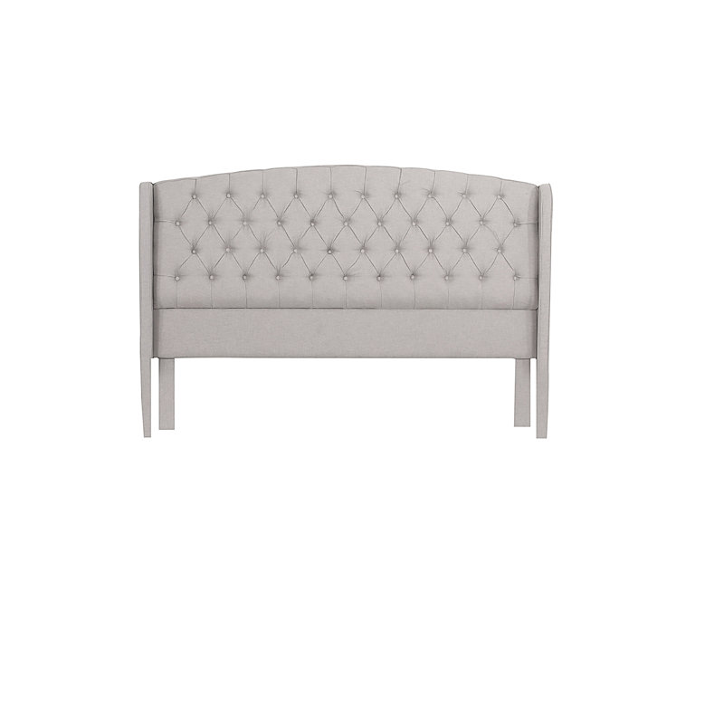 Upholstered Wingback Bed,Queen, Gray