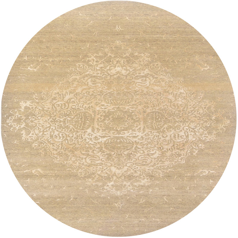 Tapis beige Harcourt, Rond 5 pi