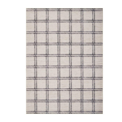 Rectangle Geometric and Plaid Area Rug