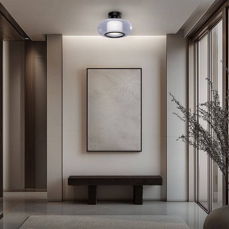 Doma Dimmable LED Semi-Flush Mount With Built in Color Temperature Adjustability Switch From 2700K/3000K/3500K/4000K, 3000K