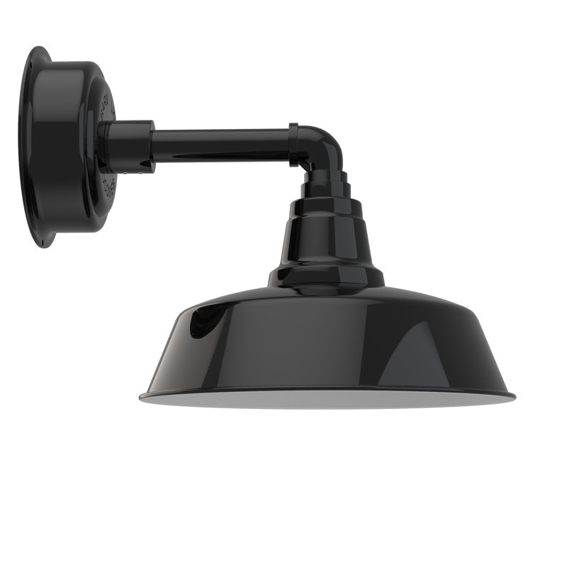 Luminaire de grange à del 1 lumière del Tamia, H 10,18 po x l 12 po x P 23,75 po, Noir